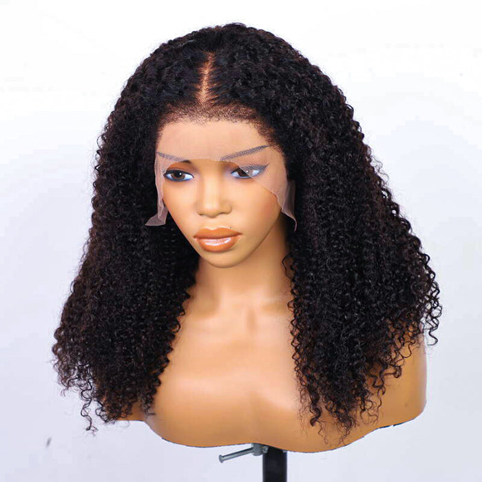 Glueless Kinky Curly Wig with Kinky Edge Hairline Looks Like It Grows Out of Your Scalp 13x4 13x6 HD Lace Wig with Drawstring