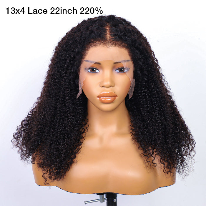 Glueless Kinky Curly Wig with Kinky Edge Hairline Looks Like It Grows Out of Your Scalp 13x4 13x6 HD Lace Wig with Drawstring