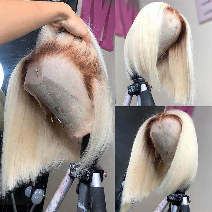 Ombre 613 Blonde Straight Bob Lace Front Wig 13X4 Lace Front Human Hair Wigs For Women