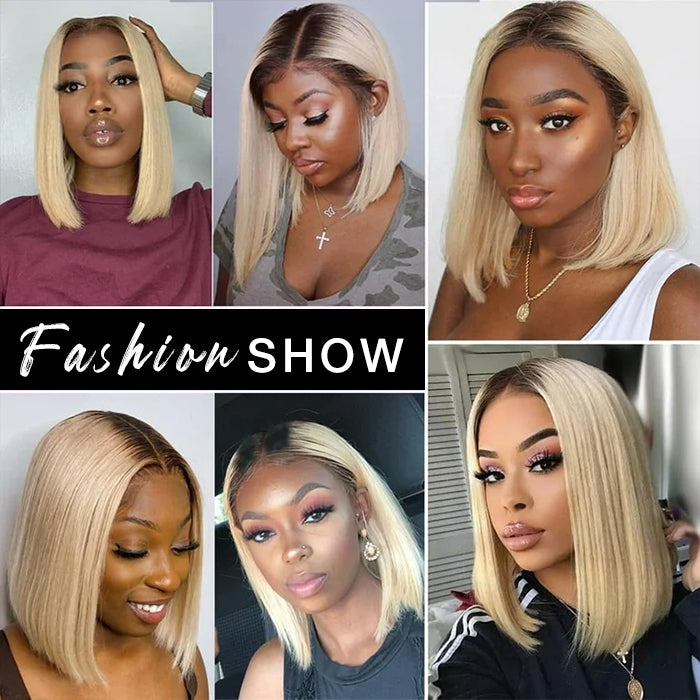 Ombre 613 Blonde Straight Bob Lace Front Wig 13X4 Lace Front Human Hair Wigs For Women
