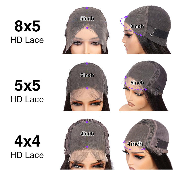 Asymmetrical Side Part Bob Wigs Body Wave Glueless HD Lace Front Wigs 220% Density