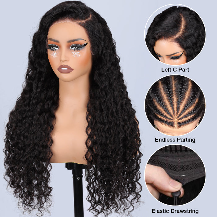 Deep Wave Wig Ear-to-ear Glueless 13x6 Full Frontal HD Lace Wig with Drawstring Friendly To All Heads