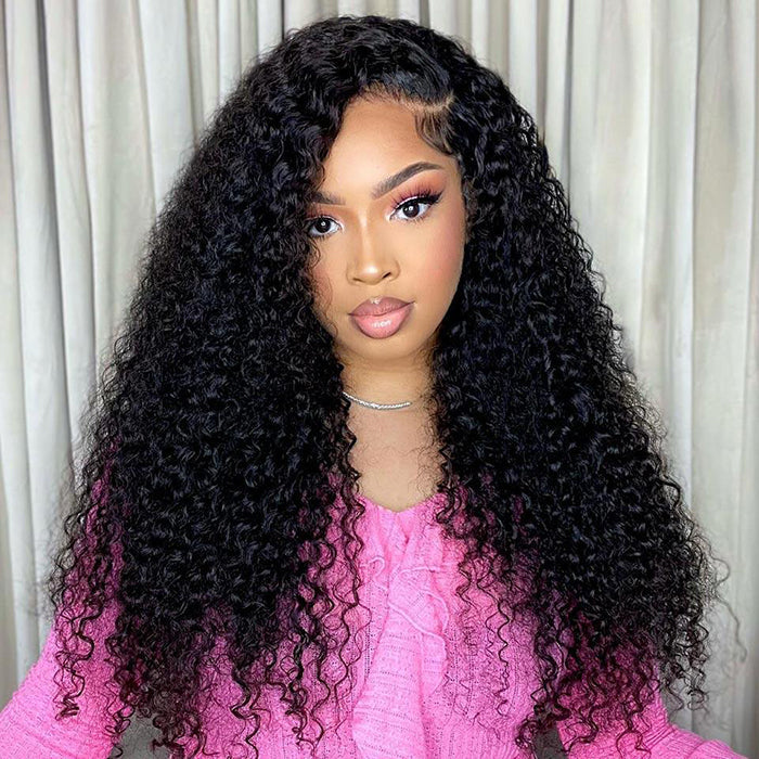 Glueless Curly Wigs 13x6 HD Lace Front Wig Pre Plucked and Bleached Human Hair Wigs For Women
