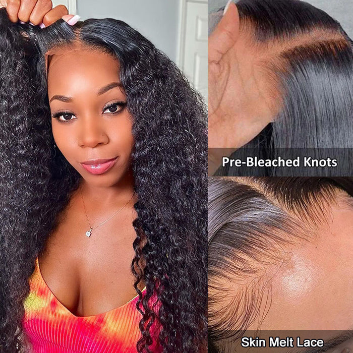 Deep Wave 8x5 HD Glueless Lace Wig Pre-Cut Pre Plucked Pre Bleached Wear Go Easy Wig Ship In 24H