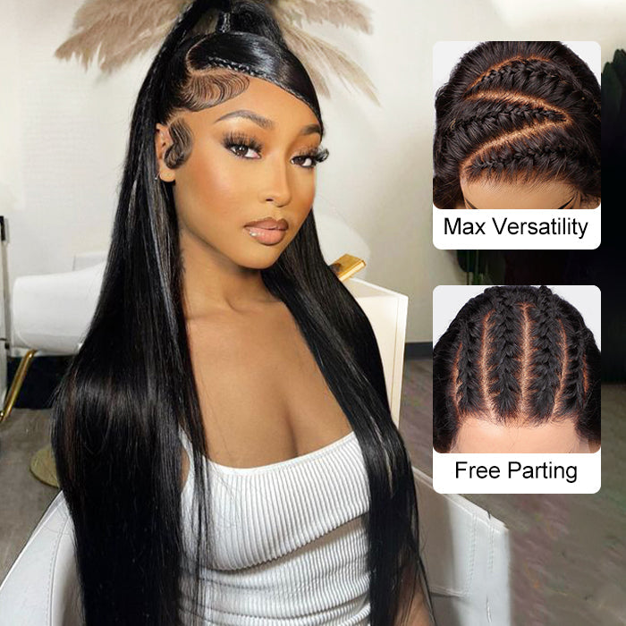 220% Density 13x4 HD Lace Ear-to-Ear Frontal Straight Wig Invisible Knots Realistic Hairline Large & Small Cap Size