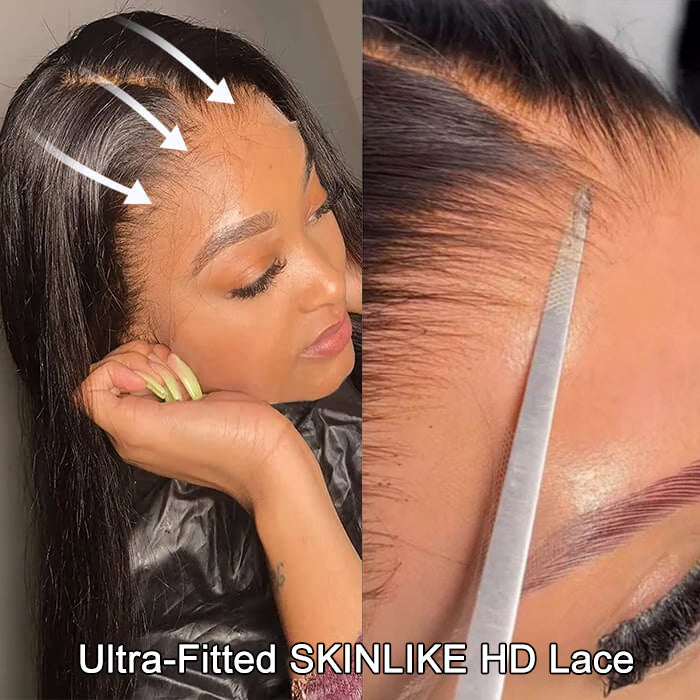 13x4 HD Lace Frontal Wig 100% Human Hair Wigs With Invisible Bleached Small Knots Hermosa Affordable Long Hair 180%