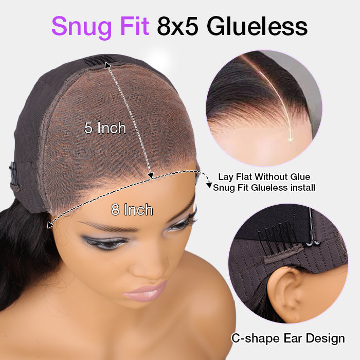 Curtain Bangs Body Wave Glueless  8x5/13x4 HD Lace Wig Human Hair Wig With Layers Ship in 24H