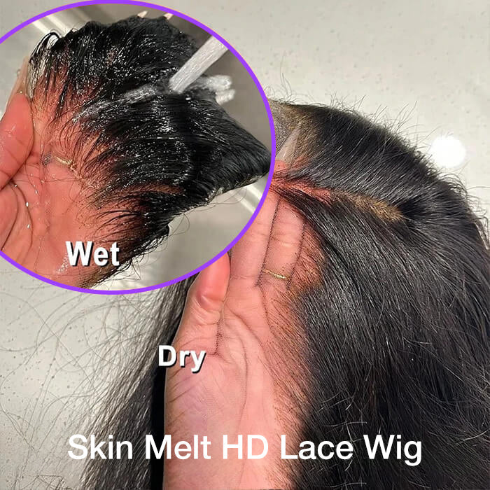 5x5 HD Lace Closure Straight Wigs Human Hair Put On Go Glueless Wigs Human Hair Pre Plucked