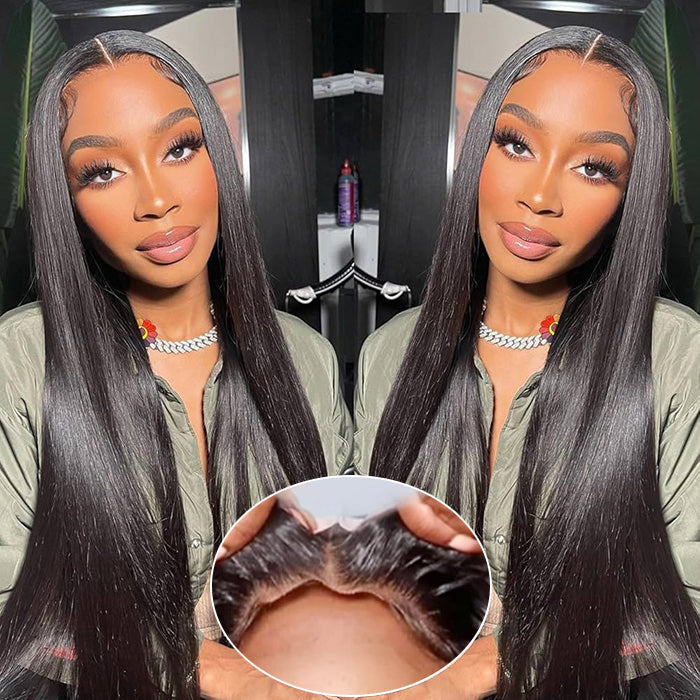 5x5 HD Lace Closure Straight Wigs Human Hair Put On Go Glueless Wigs Human Hair Pre Plucked