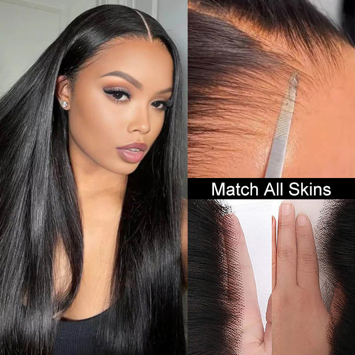 5x5 HD Lace Closure Straight Wigs Human Hair Put On Go Glueless Wigs Human Hair Pre Plucked