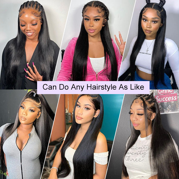 5x5 HD Lace Closure Straight Wigs Human Hair Put On Go Glueless Wigs Human Hair Pre Plucked