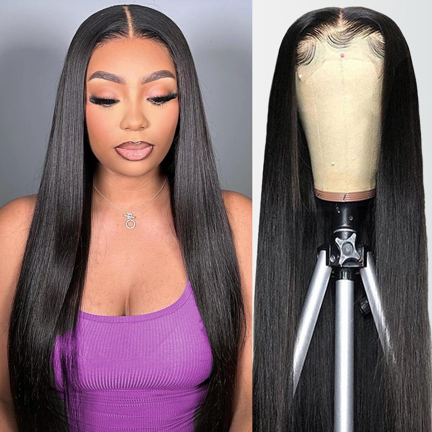 5x5 HD Lace Closure Straight Wigs Human Hair Put On Go Glueless Wigs Human Hair Pre Plucked