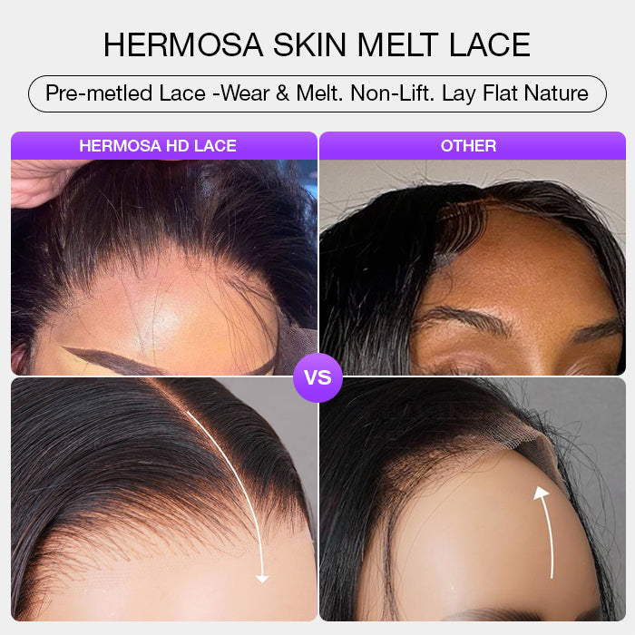 Air Bangs Body Wave 8x5 HD Gluless Wig Pre Cut Pre Bleached Natural Human Hair Wigs 10A Quality