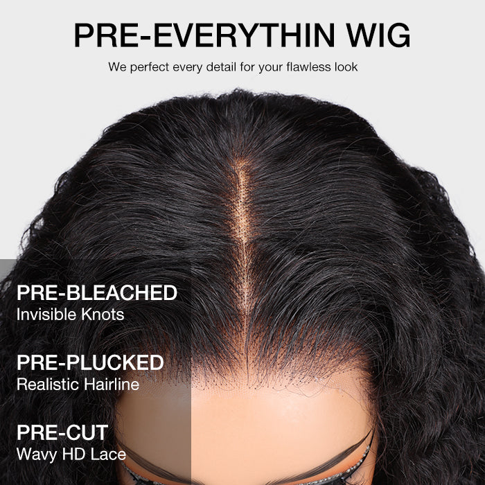 Deep Wave 8x5 HD Glueless Lace Wig Pre-Cut Pre Plucked Pre Bleached Wear Go Easy Wig Ship In 24H