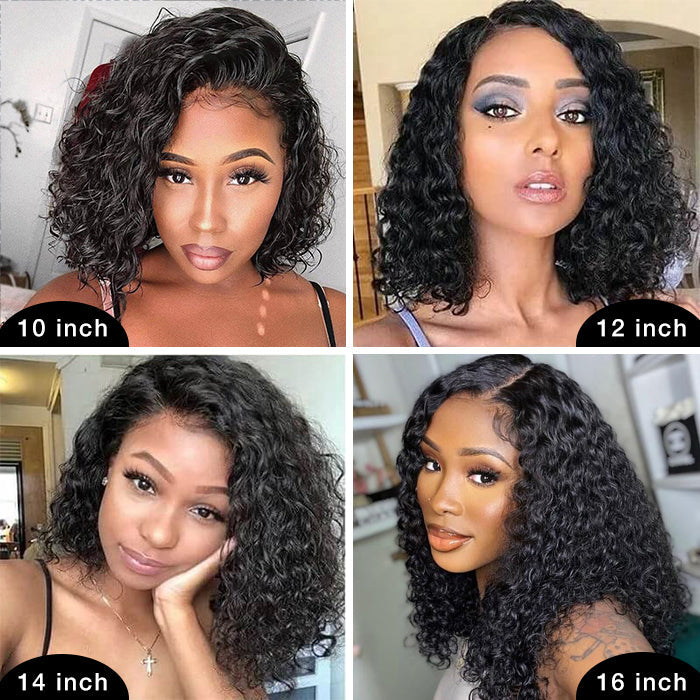 220% Density 4x4/5x5 Lace Closure Bob Wigs Pre Plucked Water Wave Wigs For Black Women