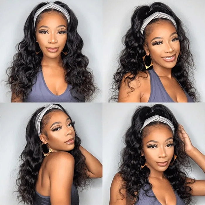 Body Wave Headband Wigs Human Hair Wigs With Various Headbands