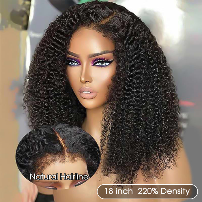 4C Kinky Edges Kinky Curly Bob Wig 5x5 HD Glueless Lace 100% Human Hair Wig With Super Natural Hairline