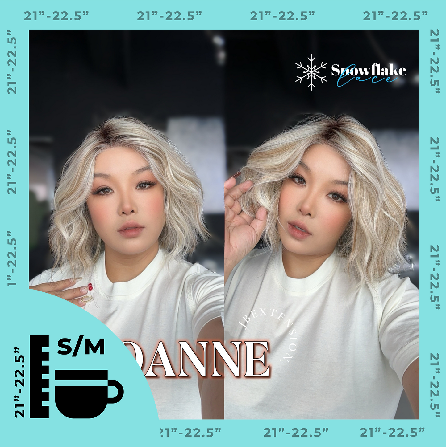 JBEXTENSION 11 Inches Mix Blonde Pre-Cut Side Part Snowflake Lace Frontlace Glueless Wig JOANNE【BENDY EAR TABS】