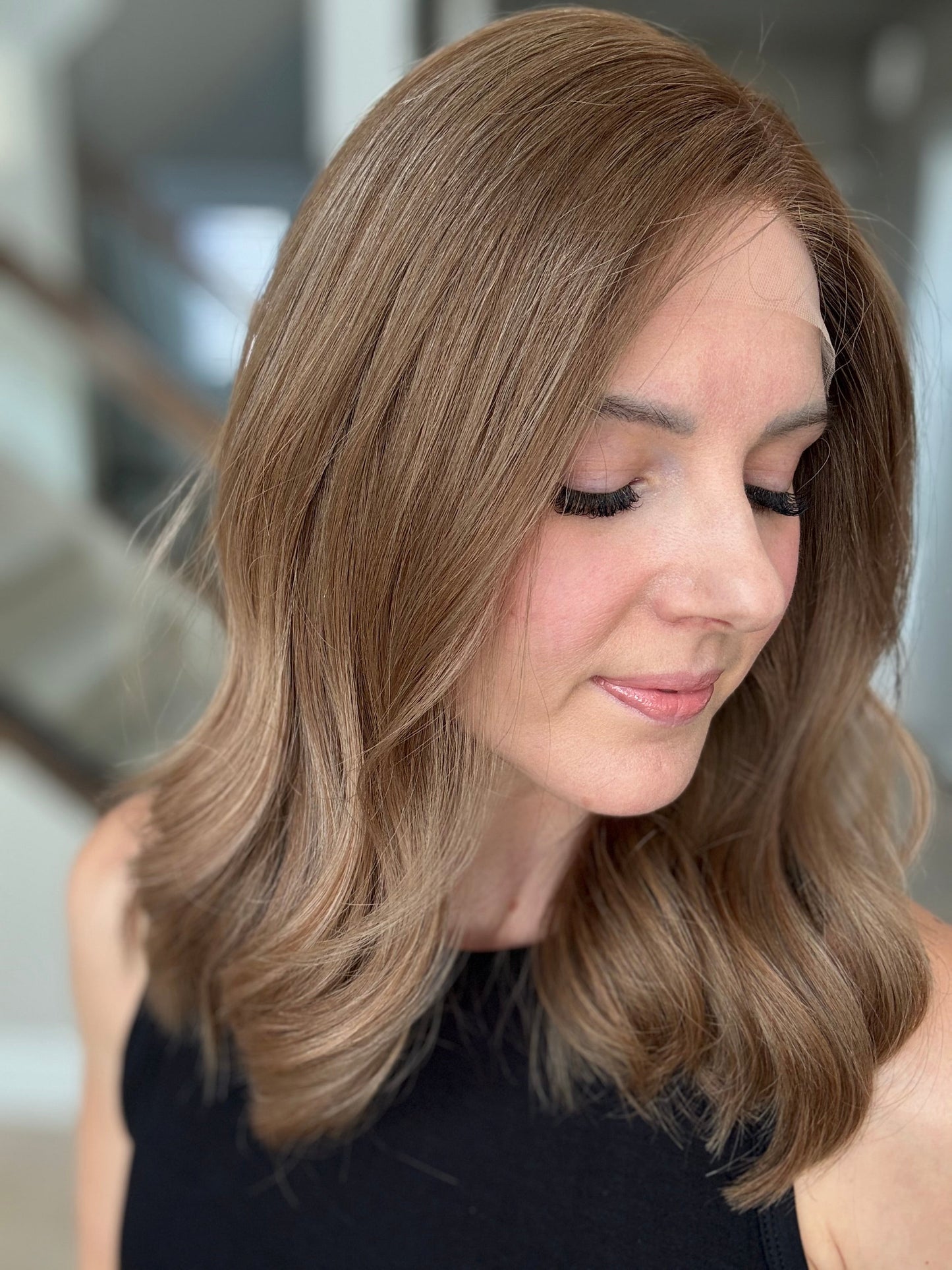 18" Justine LOB Comfort Cap Lace Top Wig (M)