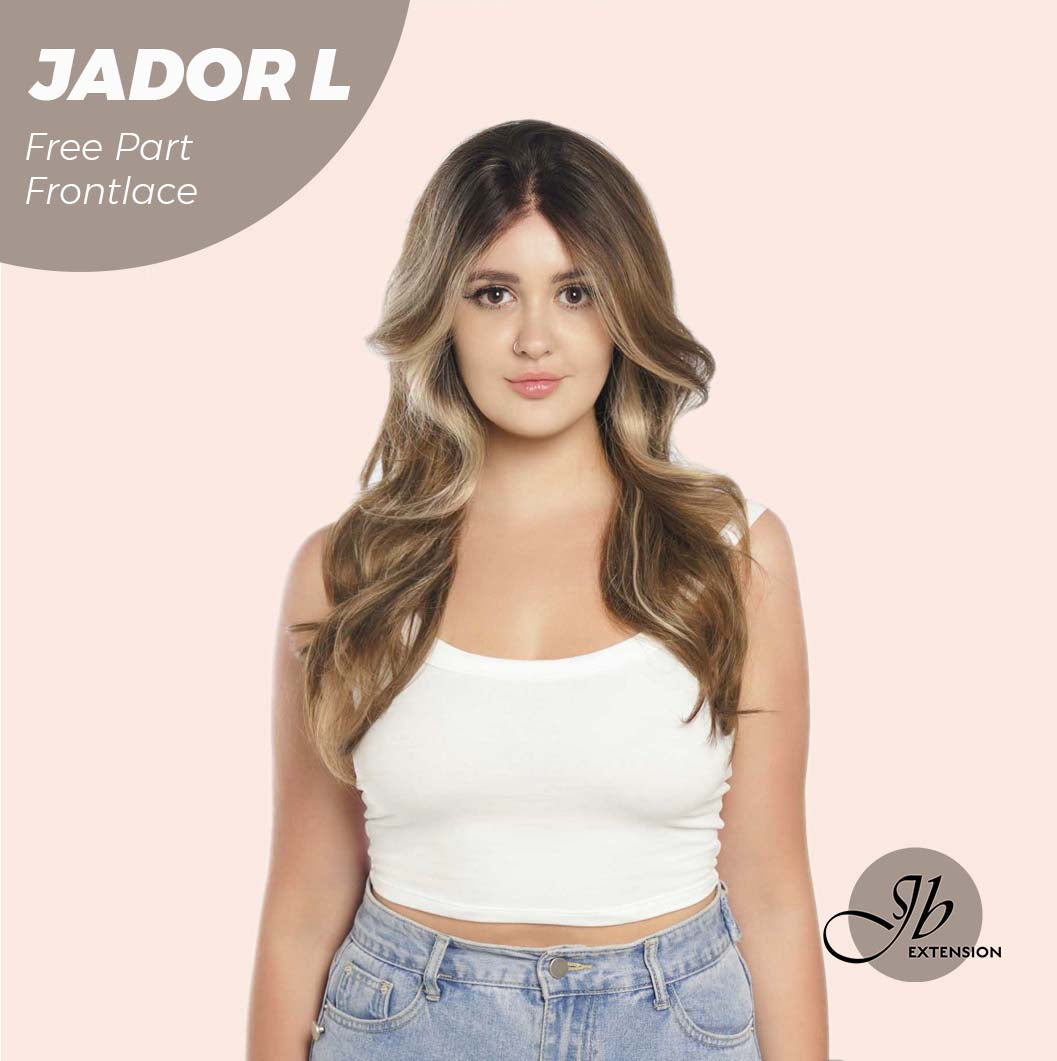 Nichole's Selection -24 Inches Blonde Highlight Curly Lace Front Wig.Pre Plucked 13*4 HD Transparent Lace Frontal Handmade Futura Fiber Swiss Lace Synthetic Fiber Pre-Cut Lace Glueless Wig JADOR L