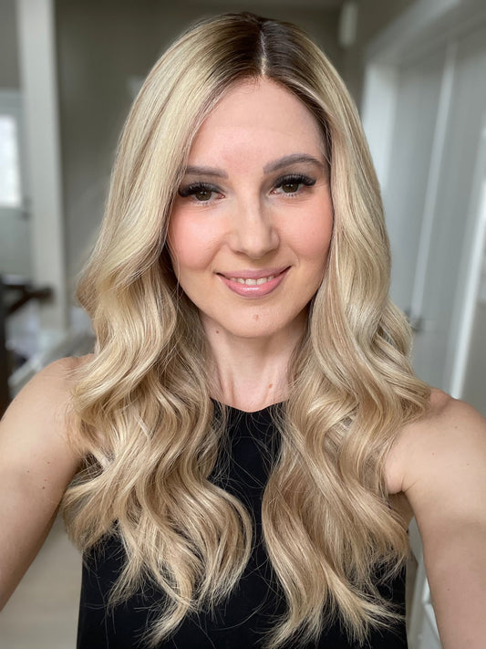 23" Kassidy Half Hand Tied Comfort Cap Silk Top Wig (S)