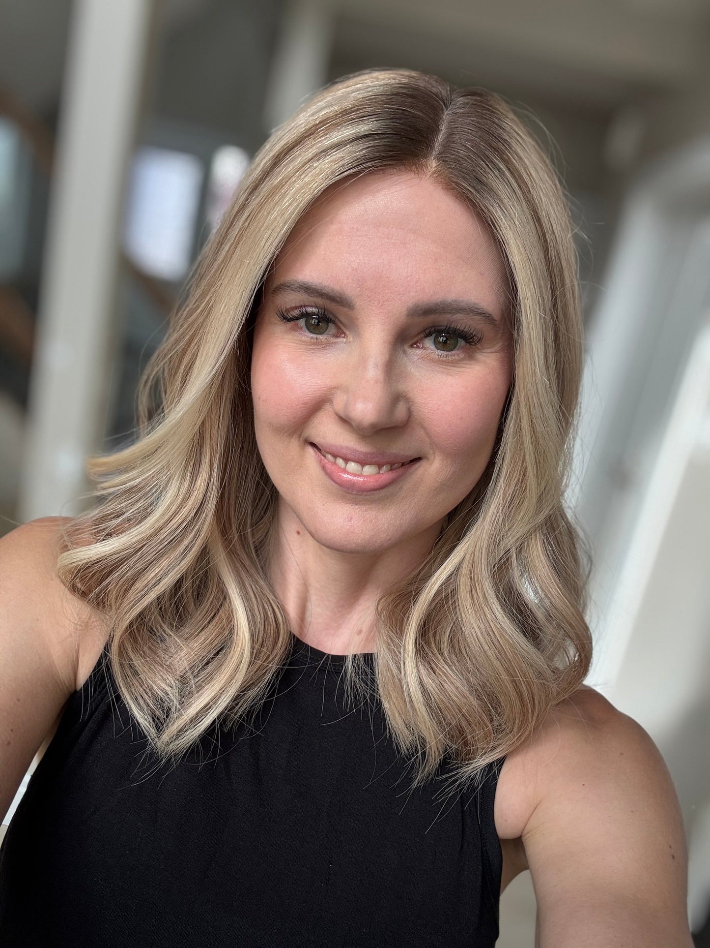 18" Olivia LOB Comfort Cap Lace Top Wig (M)