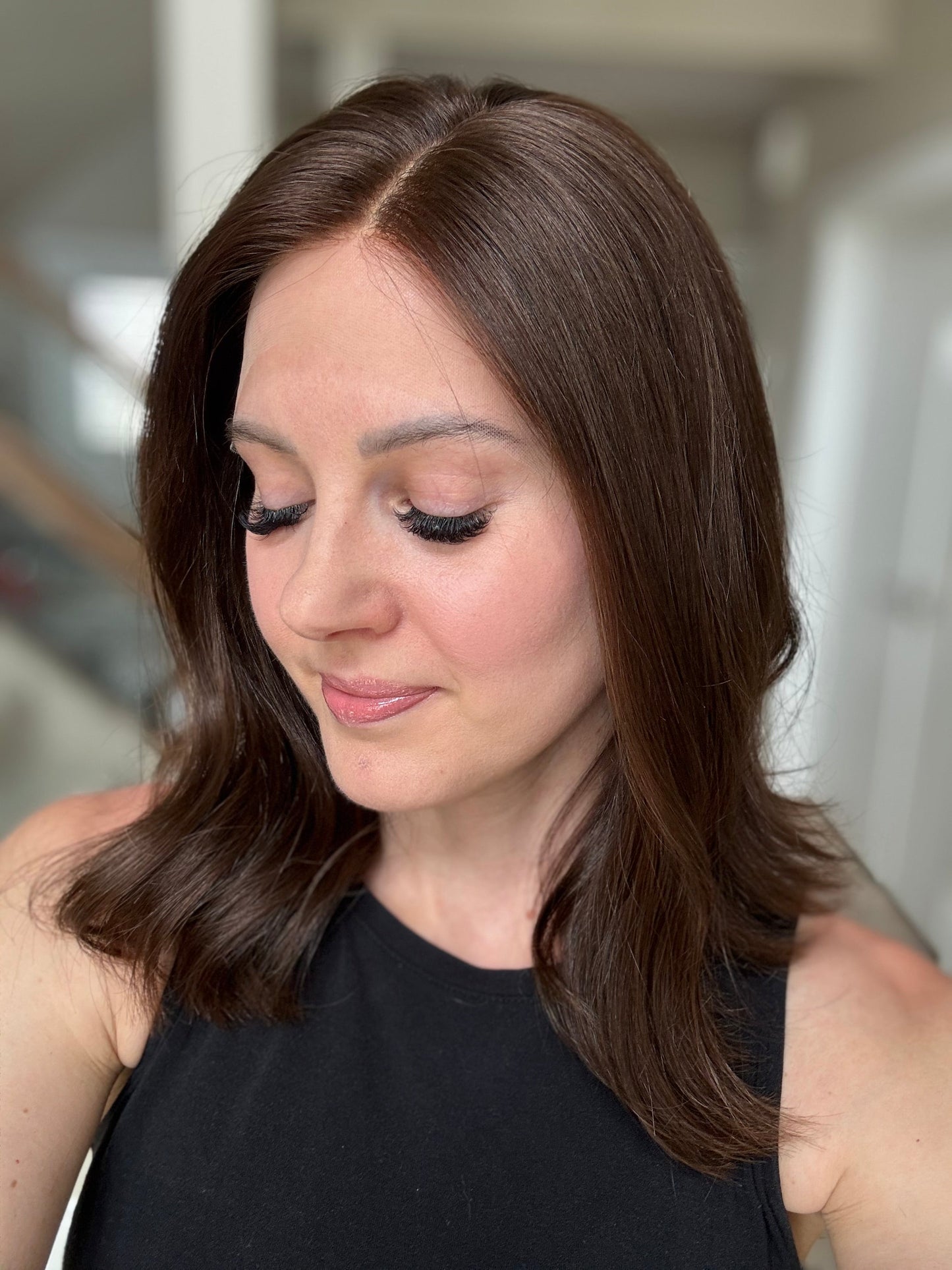 Euro Wig #10: 15" Medium Warm Brown Luxury Cap (XS)