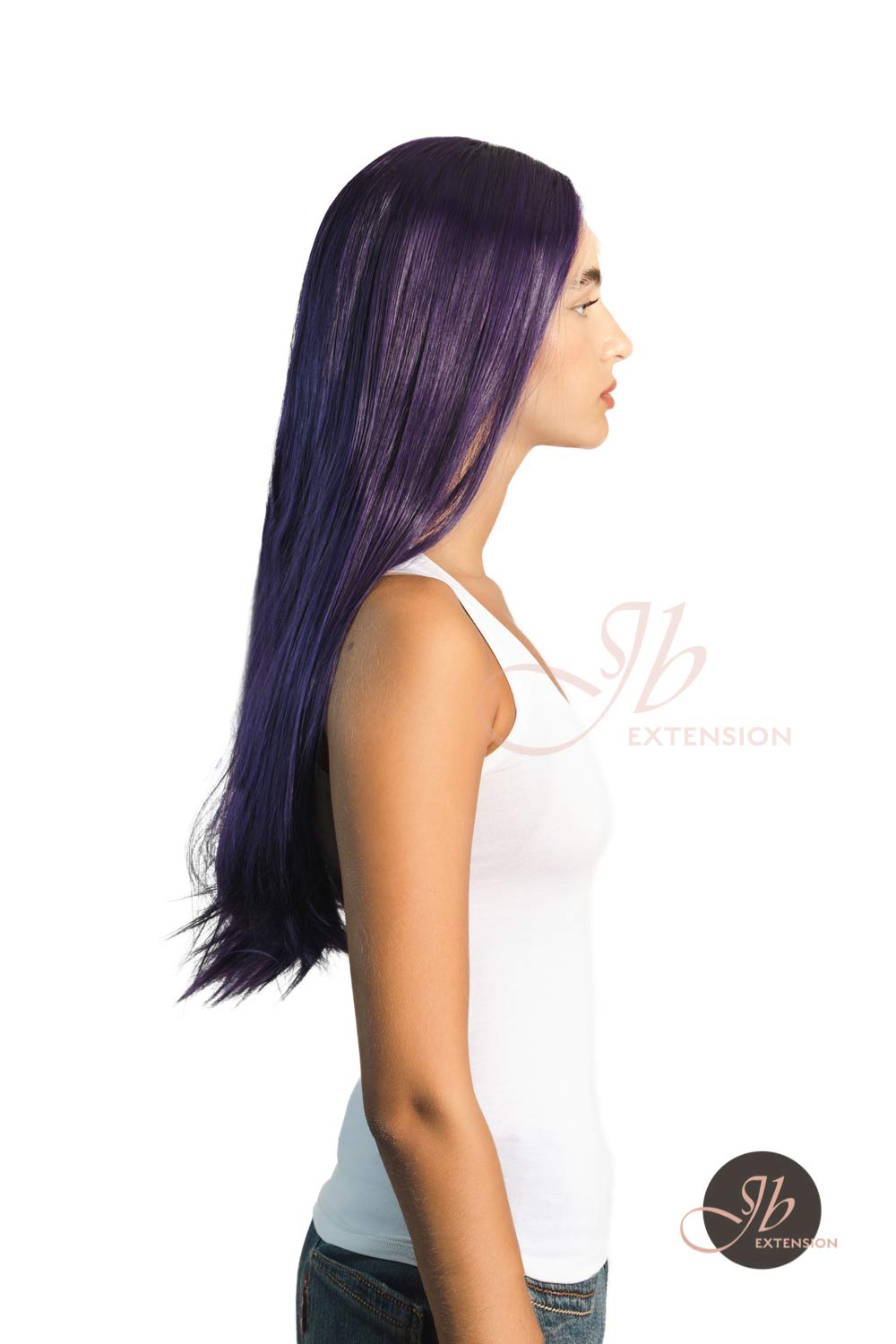 JBEXTENSION 26 Inches Dark Purple Color Long Straight Frontlace Glueless Wig VIOLET