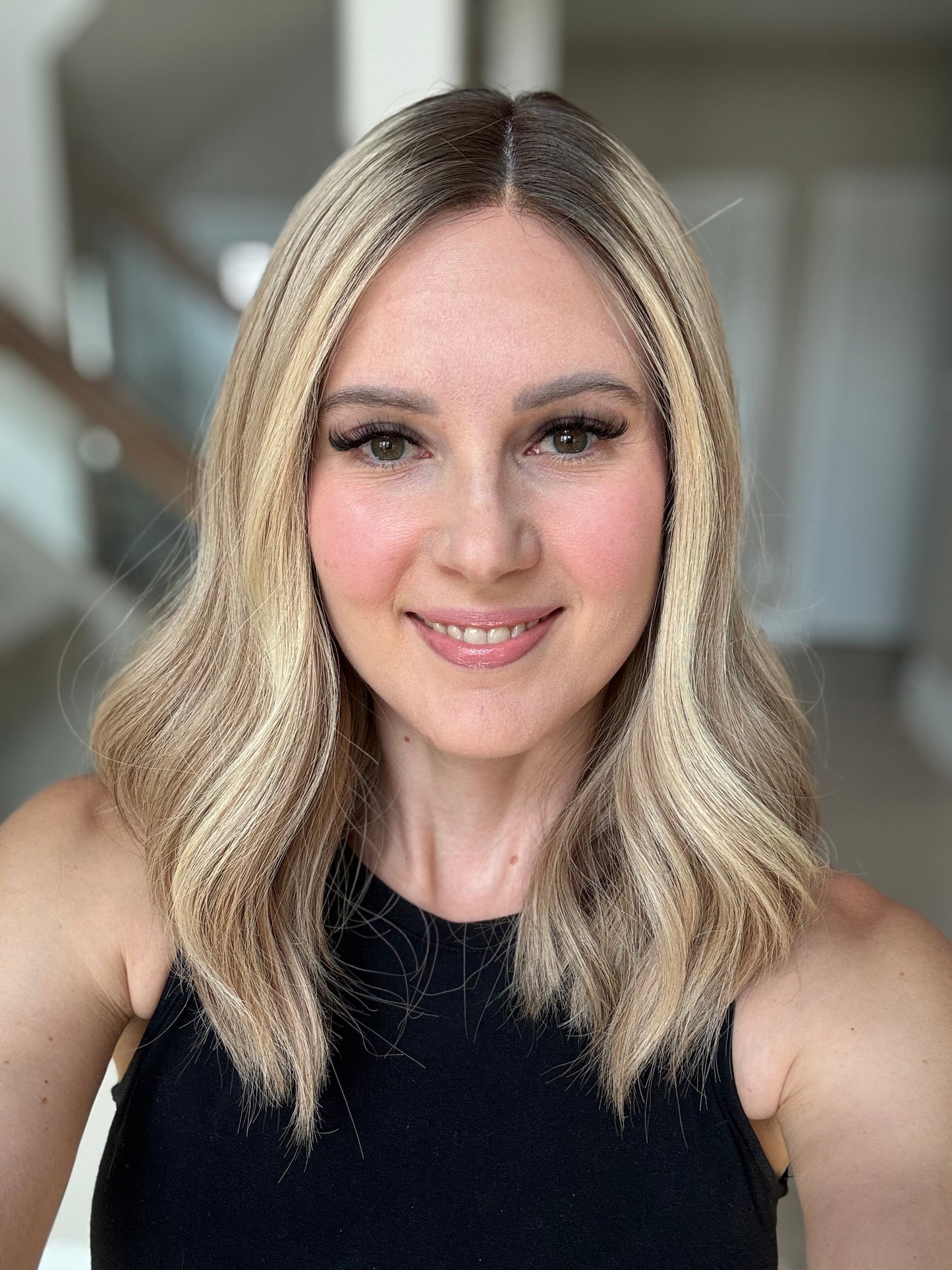 18" Olivia LOB Comfort Cap Silk Top Wig (S)