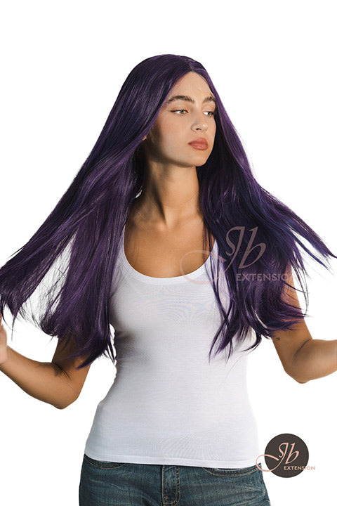 JBEXTENSION 26 Inches Dark Purple Color Long Straight Frontlace Glueless Wig VIOLET