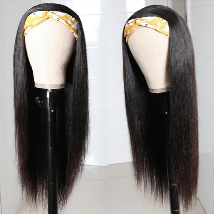 Body Wave Headband Wig Human Hair Affordable Half Wig Styles