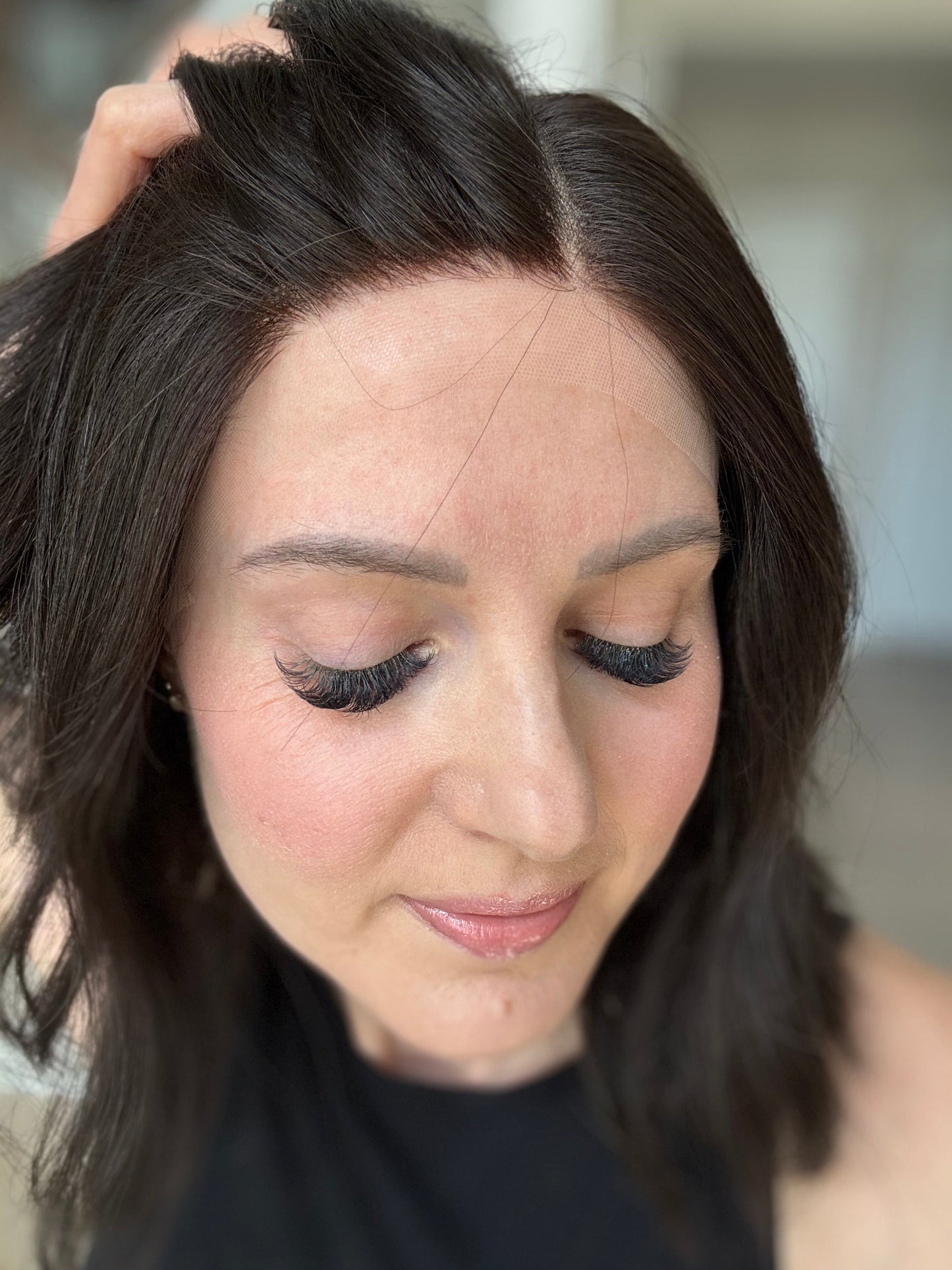 15" Natural Black Lace Top Wig (S)