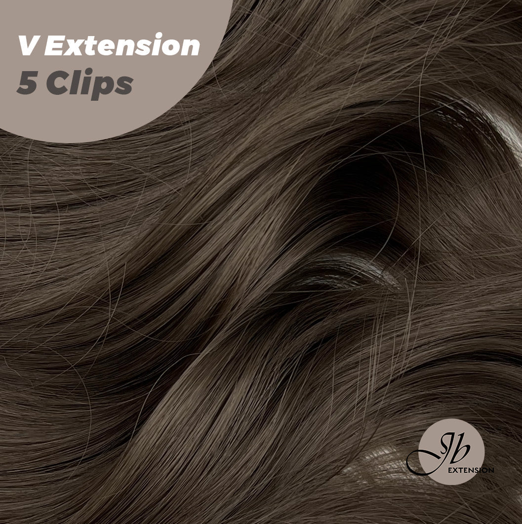 JBEXTENSION 20 Inches Hair V Extensions 5 Clip-in Curly Hair Extension With Clips 190g