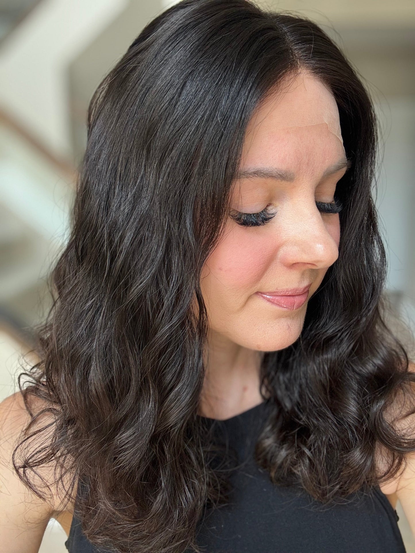 18" Zara Wavy Luxury Cap Lace Top Wig (XS)