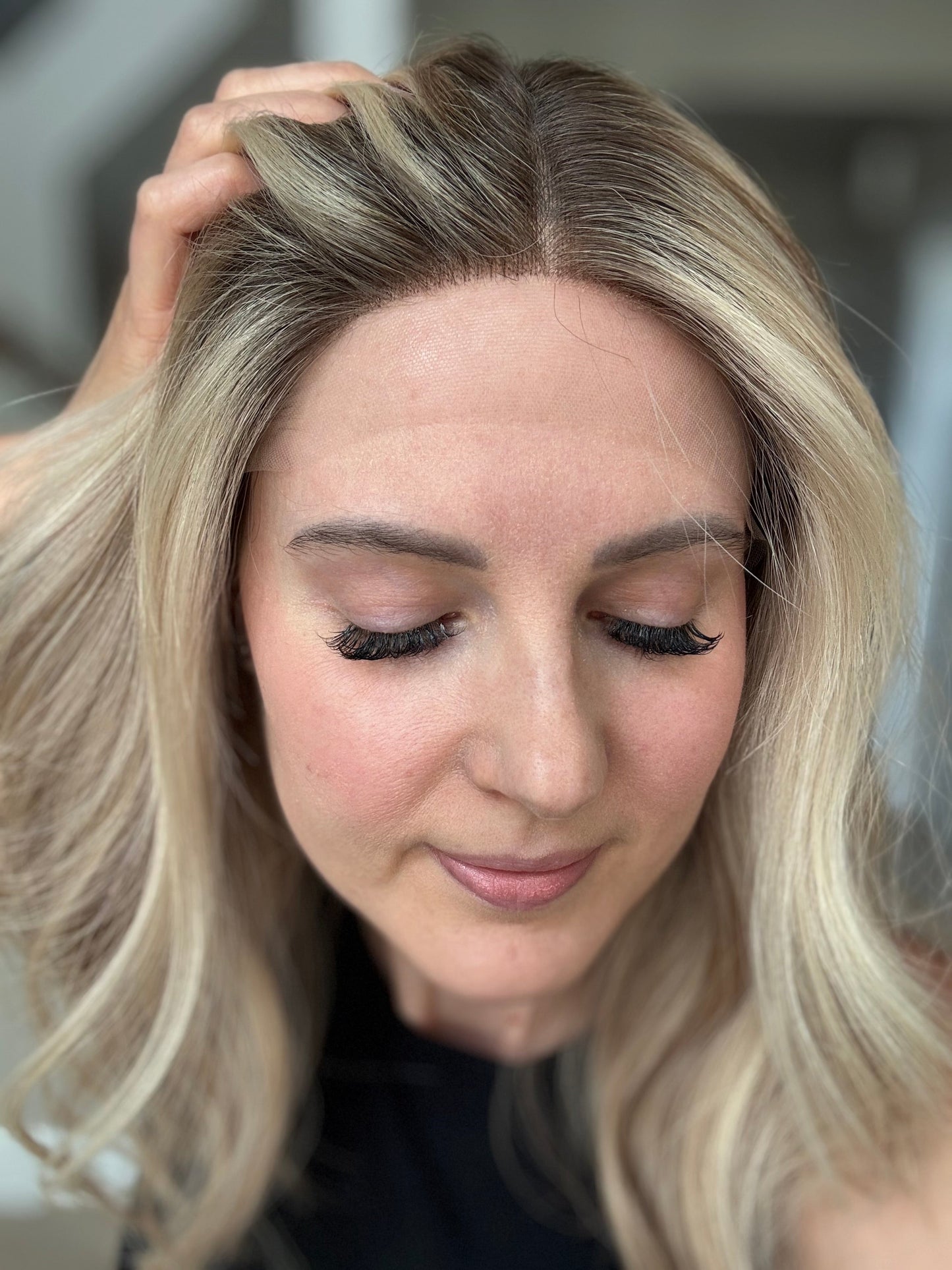 18" Olivia LOB Comfort Cap Lace Top Wig (M) (FINAL SALE)