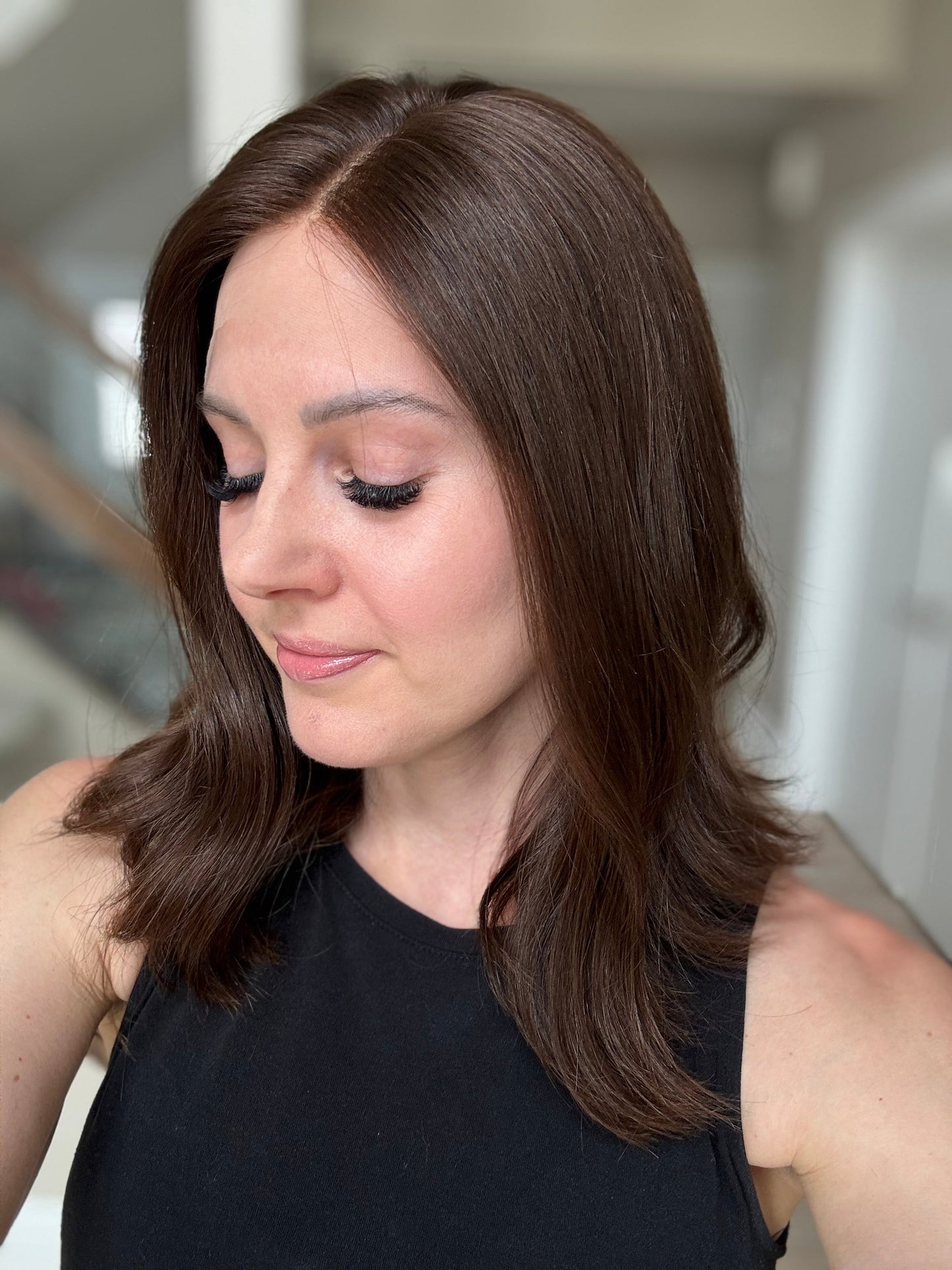 Euro Wig #10: 15" Medium Warm Brown Luxury Cap (XS)