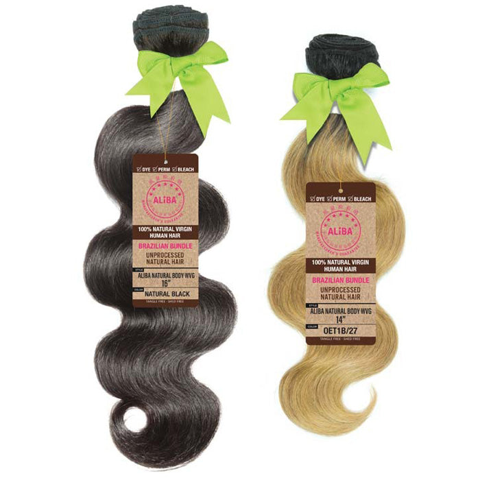 Janet Collection Aliba Brazilian Bundle 100% Natural Virgin Human Hair Weave - NATURAL BODY WVG 10-18"