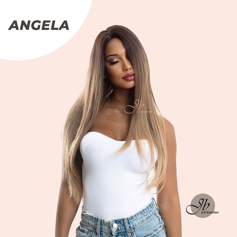 JBEXTENSION 28 Inches Nature Straight Mix Blonde Ombre Wig ANGELA