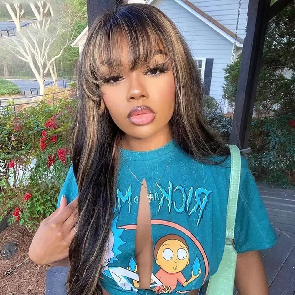 Air Bangs Body Wave 8x5 HD Gluless Wig Pre Cut Pre Bleached Natural Human Hair Wigs 10A Quality