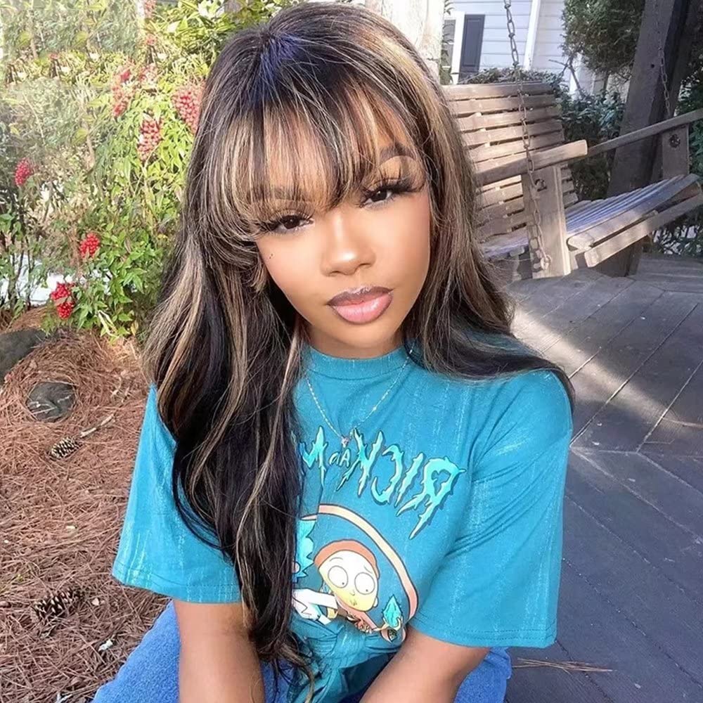 Air Bangs Body Wave 8x5 HD Gluless Wig Pre Cut Pre Bleached Natural Human Hair Wigs 10A Quality