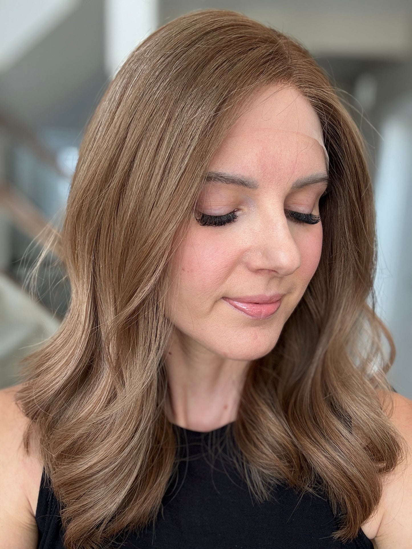 18" Justine LOB Comfort Cap Lace Top Wig (M)