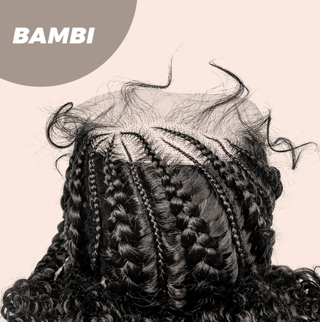 JBEXTENSION 35" Hand-Braided Synthetic Lace Front Box Braided Wigs with Baby Hair for Women  Dutch Braids Black Lace Frontal Wigs for Women BAMBI