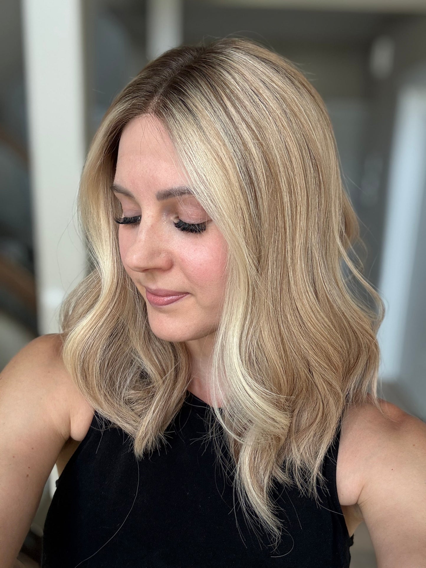 18" Olivia LOB Comfort Cap Lace Top Wig (S) (FINAL SALE)