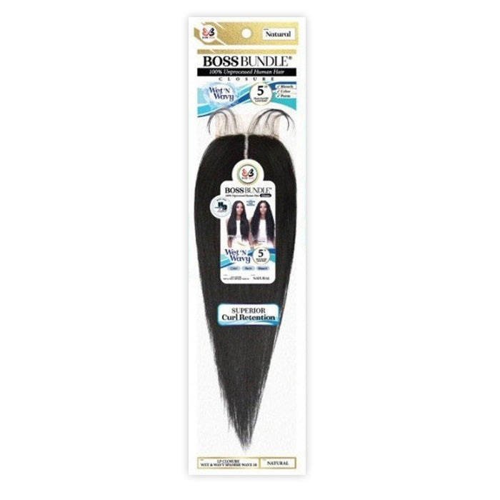 Bobbi Boss Bundle 100% Unprocessed Wet & Wavy Lace Part Closure - WW SPANISH WAVE 16"