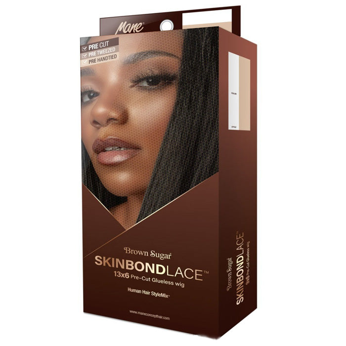 Mane Concept Brown Sugar SkinBond Lace Glueless Pre-Cut 13x6 HD Lace Front Wig - BSSB210 13x6 GLUELESS 06