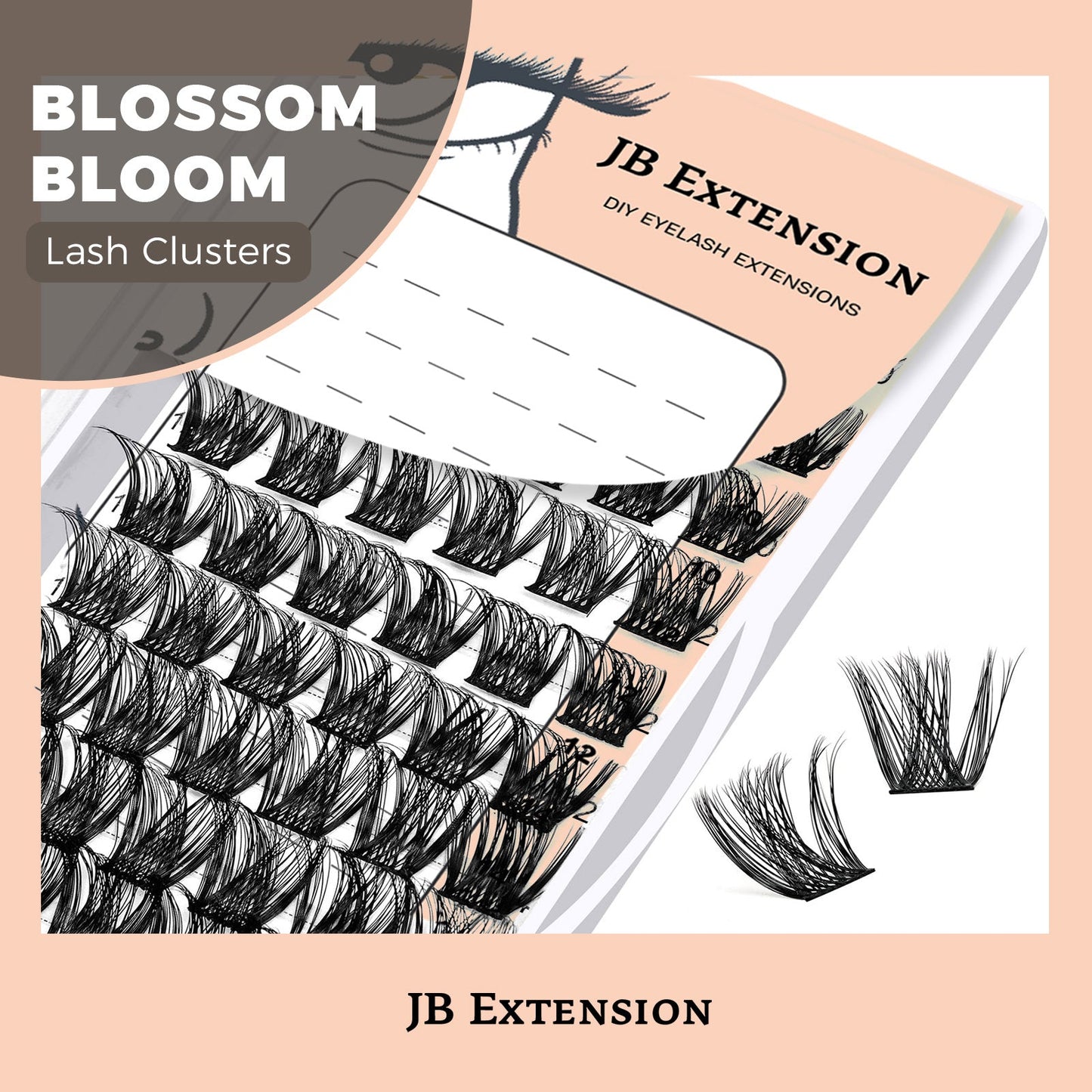 JBextension DIY Cluster Lashes 72 Clusters Lashes NO GLUE Included¡¾Blossom Bloom-Lash¡¿