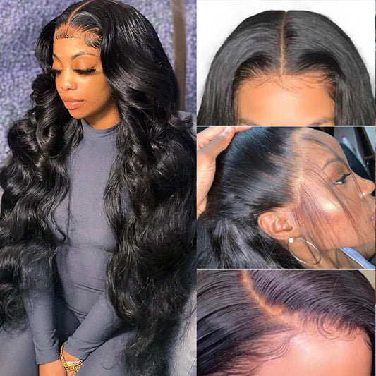 Glueless Loose Body Wave Pre Cut 13x6 Frontal HD Lace Human Hair Wigs Beginner Friendly