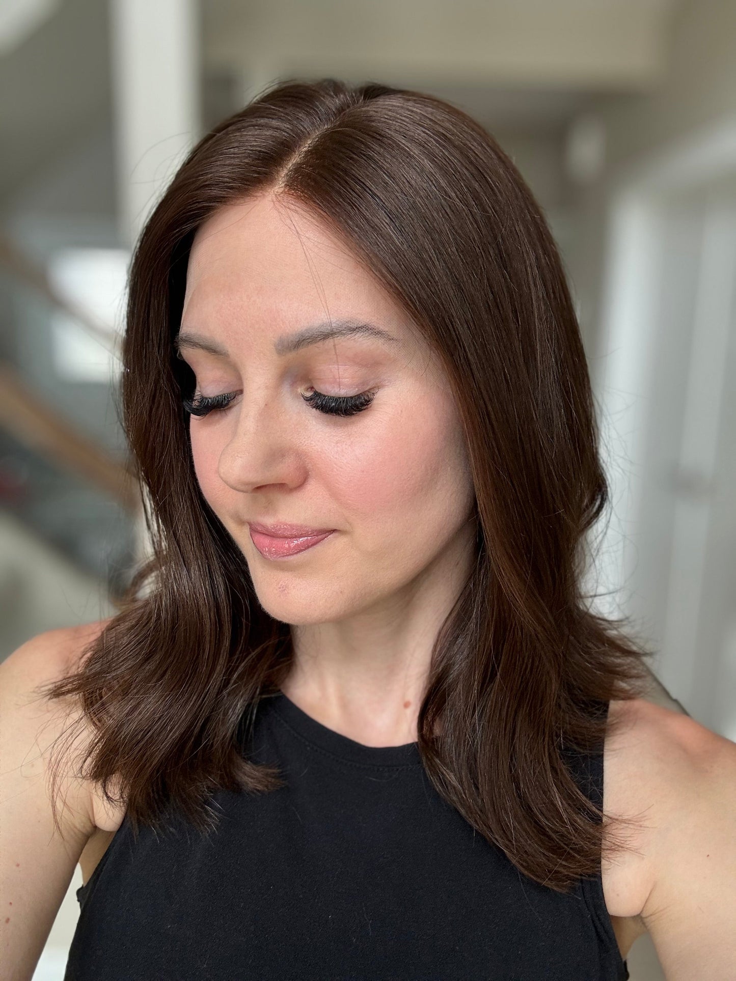 Euro Wig #10: 15" Medium Warm Brown Luxury Cap (XS)