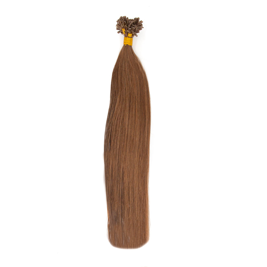 JBEXTENSION U Tip Hair Extensions Human Hair Color 6 Light Brown Real Remy Hair 20 Inch Fusion Hair Extensions 1 Gram Per Strand 20 Strand