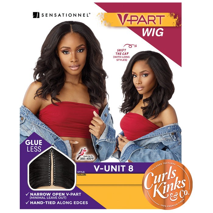 Sensationnel Curls Kinks V-Part Wig Glueless HD Lace Part Wig - V-UNIT 8